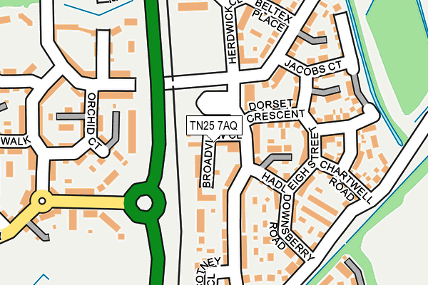 TN25 7AQ map - OS OpenMap – Local (Ordnance Survey) TN25 7AQ map - OS OpenMap – Local (Ordnance Survey)