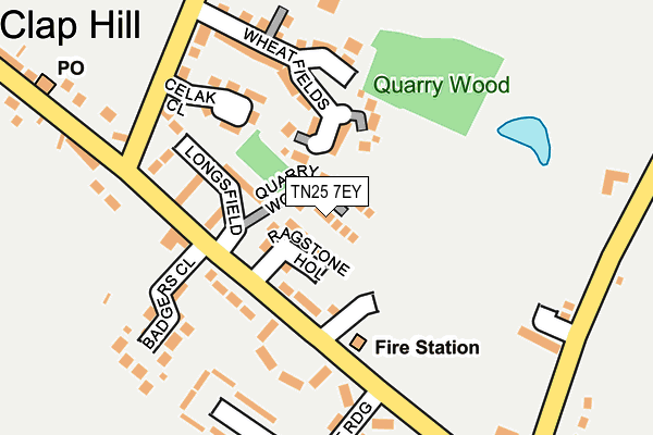 TN25 7EY map - OS OpenMap – Local (Ordnance Survey)