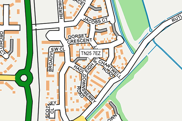 TN25 7EZ map - OS OpenMap – Local (Ordnance Survey) TN25 7EZ map - OS OpenMap – Local (Ordnance Survey)