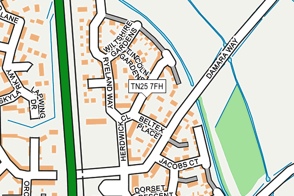 TN25 7FH map - OS OpenMap – Local (Ordnance Survey) TN25 7FH map - OS OpenMap – Local (Ordnance Survey)