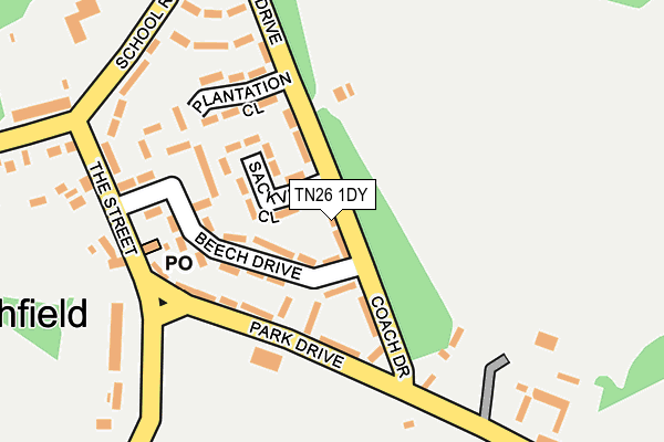 TN26 1DY map - OS OpenMap – Local (Ordnance Survey) TN26 1DY map - OS OpenMap – Local (Ordnance Survey)