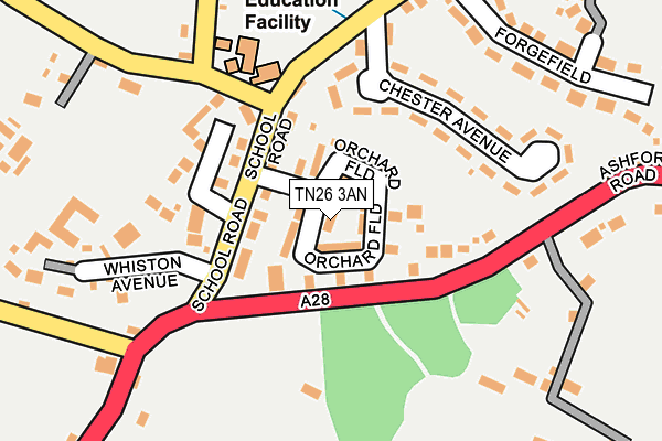 TN26 3AN map - OS OpenMap – Local (Ordnance Survey) TN26 3AN map - OS OpenMap – Local (Ordnance Survey)