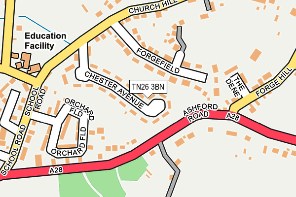 TN26 3BN map - OS OpenMap – Local (Ordnance Survey) TN26 3BN map - OS OpenMap – Local (Ordnance Survey)