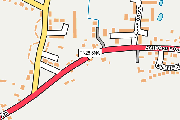 TN26 3NA map - OS OpenMap – Local (Ordnance Survey) TN26 3NA map - OS OpenMap – Local (Ordnance Survey)