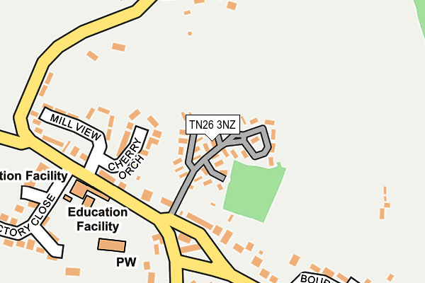 TN26 3NZ map - OS OpenMap – Local (Ordnance Survey) TN26 3NZ map - OS OpenMap – Local (Ordnance Survey)