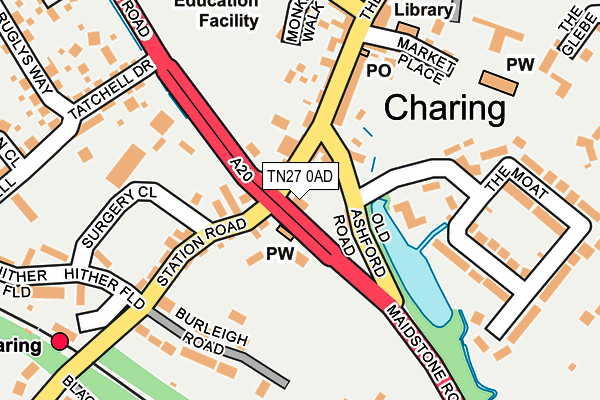 TN27 0AD map - OS OpenMap – Local (Ordnance Survey) TN27 0AD map - OS OpenMap – Local (Ordnance Survey)