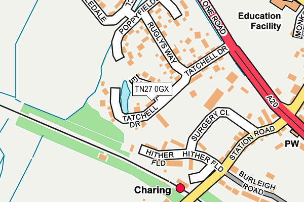 TN27 0GX map - OS OpenMap – Local (Ordnance Survey) TN27 0GX map - OS OpenMap – Local (Ordnance Survey)
