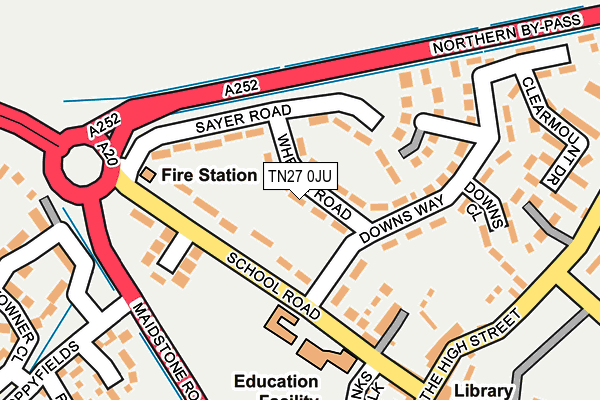 TN27 0JU map - OS OpenMap – Local (Ordnance Survey) TN27 0JU map - OS OpenMap – Local (Ordnance Survey)