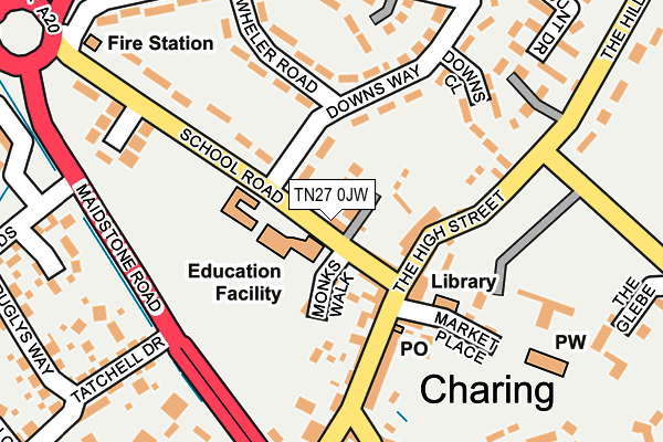 TN27 0JW map - OS OpenMap – Local (Ordnance Survey) TN27 0JW map - OS OpenMap – Local (Ordnance Survey)