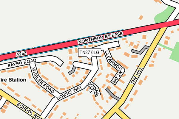 TN27 0LG map - OS OpenMap – Local (Ordnance Survey) TN27 0LG map - OS OpenMap – Local (Ordnance Survey)