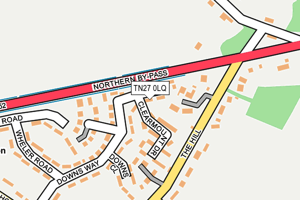 TN27 0LQ map - OS OpenMap – Local (Ordnance Survey) TN27 0LQ map - OS OpenMap – Local (Ordnance Survey)