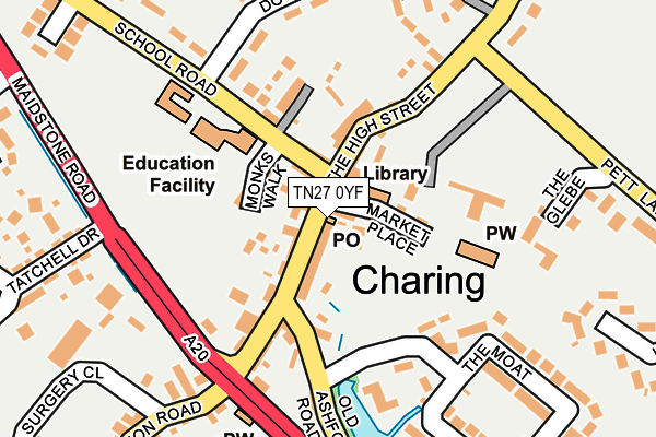 TN27 0YF map - OS OpenMap – Local (Ordnance Survey) TN27 0YF map - OS OpenMap – Local (Ordnance Survey)