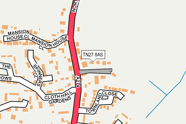 TN27 8AS map - OS OpenMap – Local (Ordnance Survey) TN27 8AS map - OS OpenMap – Local (Ordnance Survey)