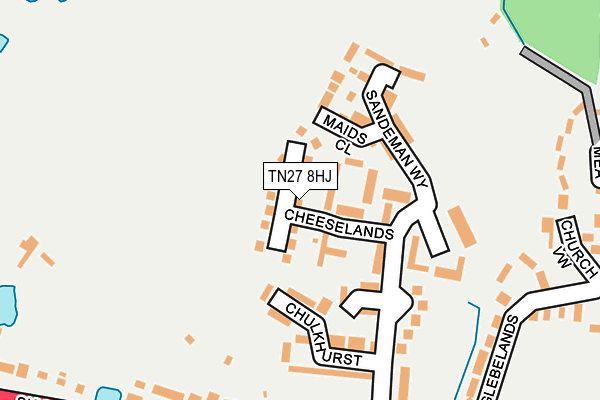 TN27 8HJ map - OS OpenMap – Local (Ordnance Survey) TN27 8HJ map - OS OpenMap – Local (Ordnance Survey)