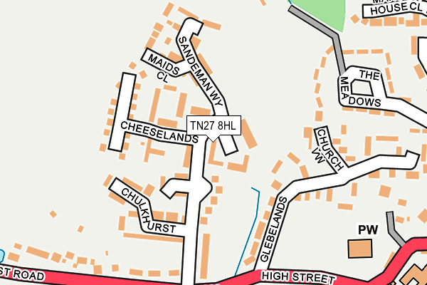 TN27 8HL map - OS OpenMap – Local (Ordnance Survey) TN27 8HL map - OS OpenMap – Local (Ordnance Survey)