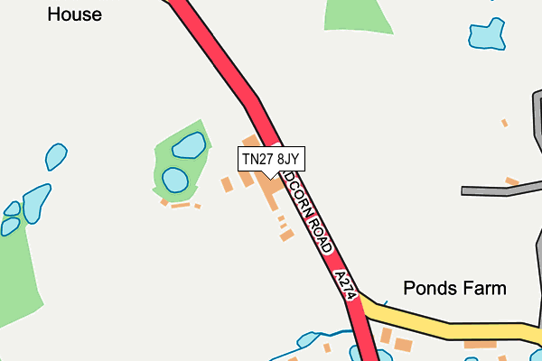 TN27 8JY map - OS OpenMap – Local (Ordnance Survey) TN27 8JY map - OS OpenMap – Local (Ordnance Survey)
