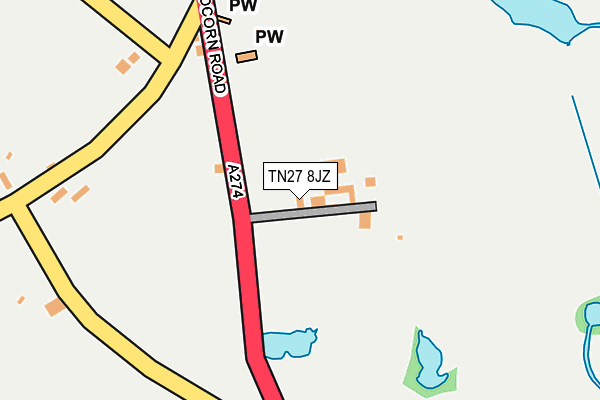 TN27 8JZ map - OS OpenMap – Local (Ordnance Survey) TN27 8JZ map - OS OpenMap – Local (Ordnance Survey)