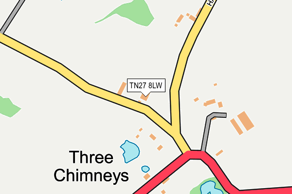TN27 8LW map - OS OpenMap – Local (Ordnance Survey) TN27 8LW map - OS OpenMap – Local (Ordnance Survey)