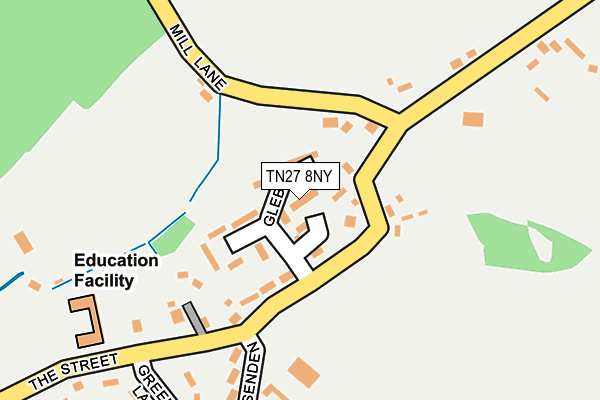TN27 8NY map - OS OpenMap – Local (Ordnance Survey) TN27 8NY map - OS OpenMap – Local (Ordnance Survey)