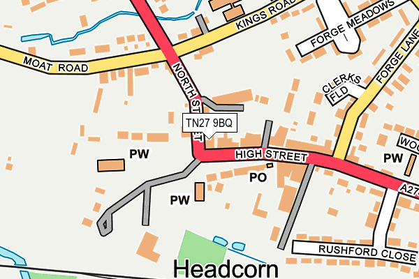 TN27 9BQ map - OS OpenMap – Local (Ordnance Survey) TN27 9BQ map - OS OpenMap – Local (Ordnance Survey)