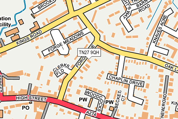 TN27 9QH map - OS OpenMap – Local (Ordnance Survey) TN27 9QH map - OS OpenMap – Local (Ordnance Survey)
