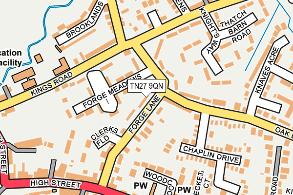 TN27 9QN map - OS OpenMap – Local (Ordnance Survey) TN27 9QN map - OS OpenMap – Local (Ordnance Survey)