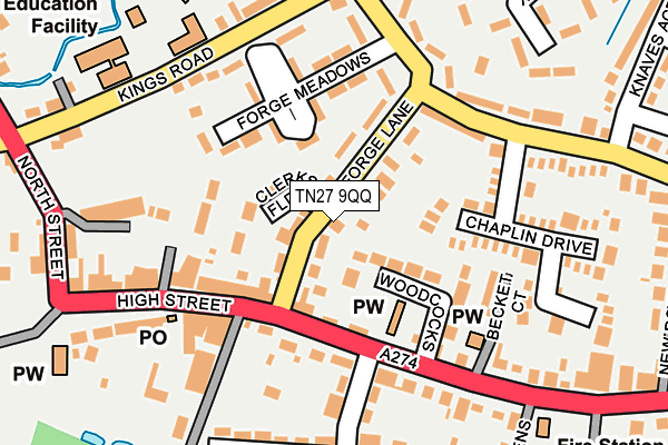 TN27 9QQ map - OS OpenMap – Local (Ordnance Survey) TN27 9QQ map - OS OpenMap – Local (Ordnance Survey)