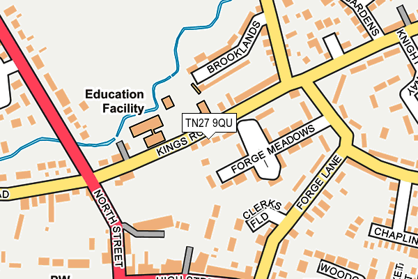 TN27 9QU map - OS OpenMap – Local (Ordnance Survey) TN27 9QU map - OS OpenMap – Local (Ordnance Survey)