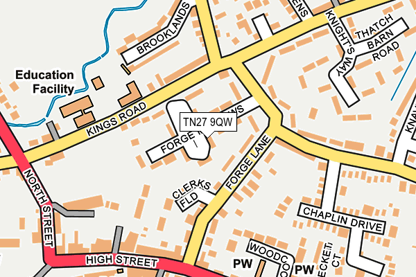 TN27 9QW map - OS OpenMap – Local (Ordnance Survey) TN27 9QW map - OS OpenMap – Local (Ordnance Survey)
