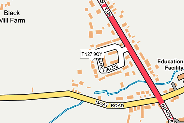 TN27 9QY map - OS OpenMap – Local (Ordnance Survey) TN27 9QY map - OS OpenMap – Local (Ordnance Survey)