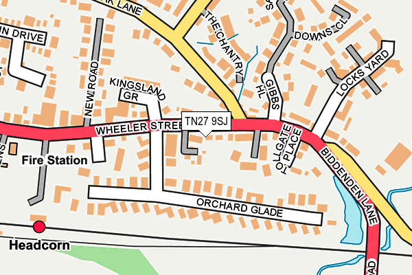 TN27 9SJ map - OS OpenMap – Local (Ordnance Survey) TN27 9SJ map - OS OpenMap – Local (Ordnance Survey)