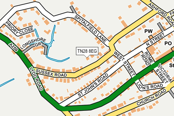 TN28 8EG map - OS OpenMap – Local (Ordnance Survey) TN28 8EG map - OS OpenMap – Local (Ordnance Survey)
