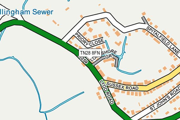 TN28 8FN map - OS OpenMap – Local (Ordnance Survey) TN28 8FN map - OS OpenMap – Local (Ordnance Survey)