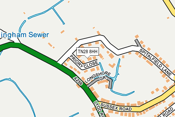TN28 8HH map - OS OpenMap – Local (Ordnance Survey) TN28 8HH map - OS OpenMap – Local (Ordnance Survey)