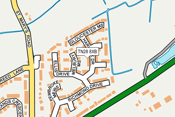 TN28 8XB map - OS OpenMap – Local (Ordnance Survey) TN28 8XB map - OS OpenMap – Local (Ordnance Survey)