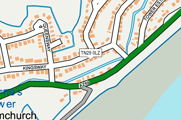 TN29 0LZ map - OS OpenMap – Local (Ordnance Survey) TN29 0LZ map - OS OpenMap – Local (Ordnance Survey)