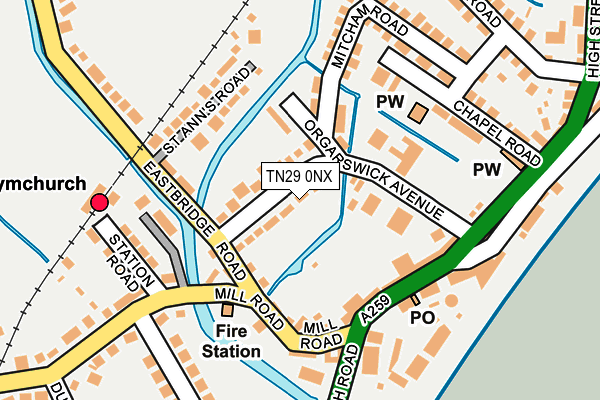 TN29 0NX map - OS OpenMap – Local (Ordnance Survey) TN29 0NX map - OS OpenMap – Local (Ordnance Survey)