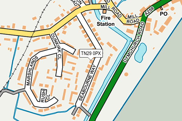 TN29 0PX map - OS OpenMap – Local (Ordnance Survey) TN29 0PX map - OS OpenMap – Local (Ordnance Survey)