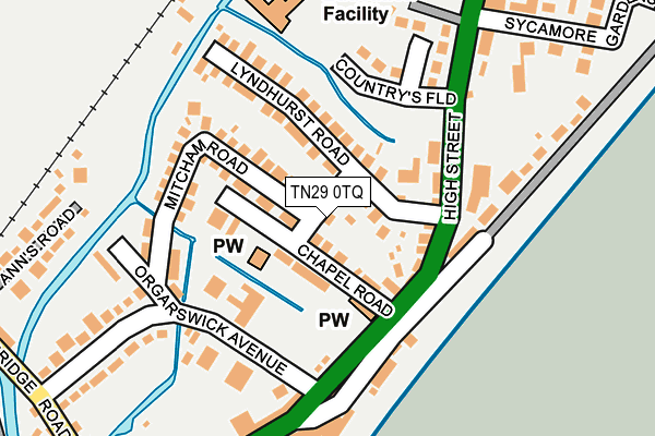 TN29 0TQ map - OS OpenMap – Local (Ordnance Survey)
