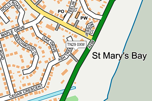 TN29 0XW map - OS OpenMap – Local (Ordnance Survey) TN29 0XW map - OS OpenMap – Local (Ordnance Survey)