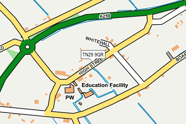 TN29 9QR map - OS OpenMap – Local (Ordnance Survey) TN29 9QR map - OS OpenMap – Local (Ordnance Survey)