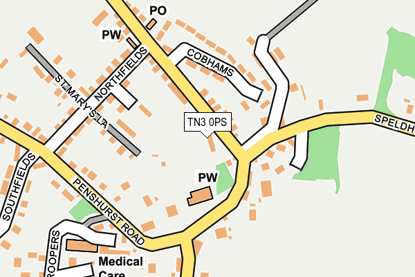 TN3 0PS map - OS OpenMap – Local (Ordnance Survey) TN3 0PS map - OS OpenMap – Local (Ordnance Survey)