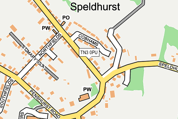 TN3 0PU map - OS OpenMap – Local (Ordnance Survey) TN3 0PU map - OS OpenMap – Local (Ordnance Survey)