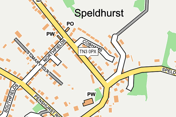 TN3 0PX map - OS OpenMap – Local (Ordnance Survey) TN3 0PX map - OS OpenMap – Local (Ordnance Survey)