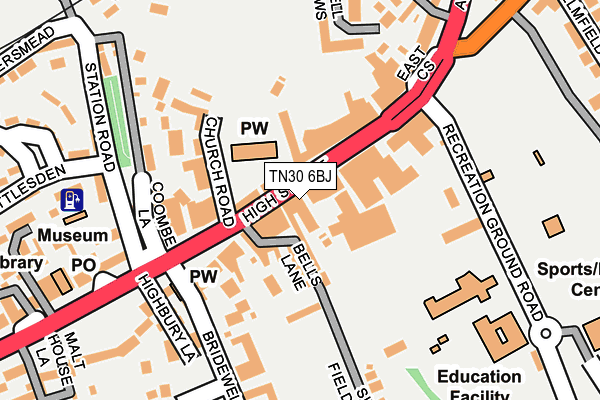 TN30 6BJ map - OS OpenMap – Local (Ordnance Survey) TN30 6BJ map - OS OpenMap – Local (Ordnance Survey)