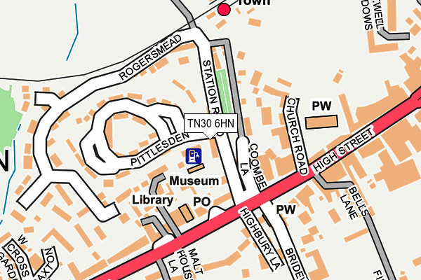 TN30 6HN map - OS OpenMap – Local (Ordnance Survey) TN30 6HN map - OS OpenMap – Local (Ordnance Survey)