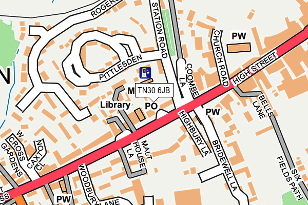 TN30 6JB map - OS OpenMap – Local (Ordnance Survey) TN30 6JB map - OS OpenMap – Local (Ordnance Survey)