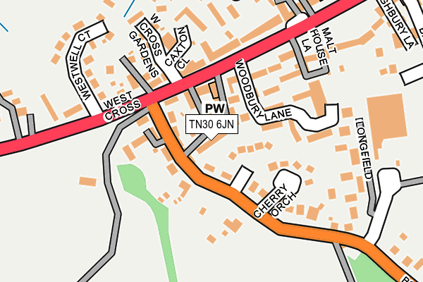 TN30 6JN map - OS OpenMap – Local (Ordnance Survey) TN30 6JN map - OS OpenMap – Local (Ordnance Survey)