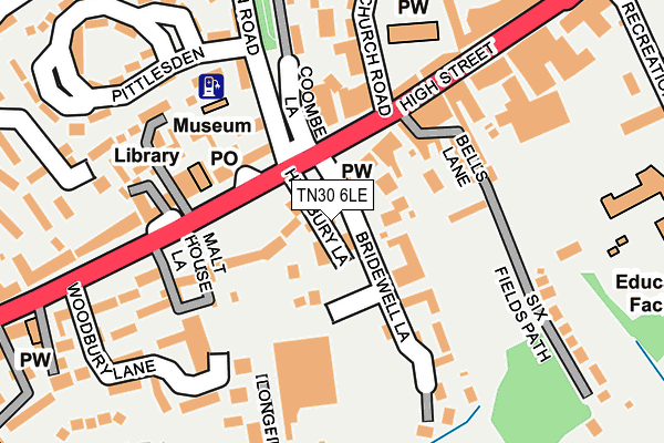 TN30 6LE map - OS OpenMap – Local (Ordnance Survey) TN30 6LE map - OS OpenMap – Local (Ordnance Survey)