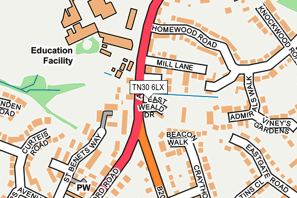 TN30 6LX map - OS OpenMap – Local (Ordnance Survey) TN30 6LX map - OS OpenMap – Local (Ordnance Survey)